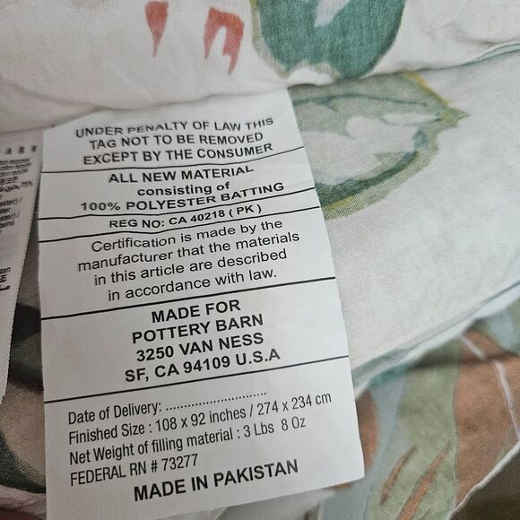 Pottery Barn Floral comforter king size - Picture 4 of 5